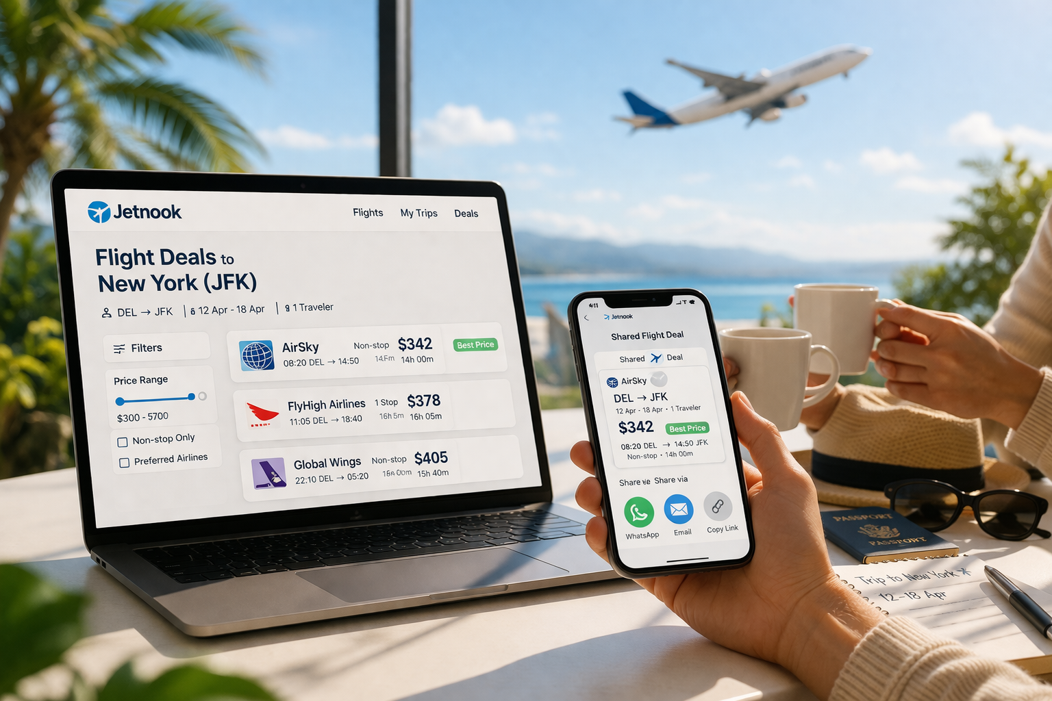 You are currently viewing How to Compare Flight Deals and Share with Friends & Family on Jetnook